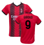 Completo  Milan ufficiale Giroud 9 replica 2023/2024 autorizzato adulto e bambino